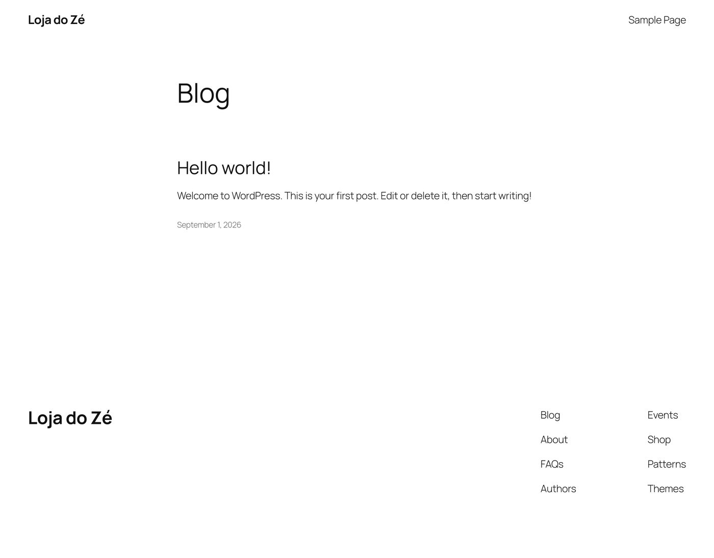 The WordPress site, live over HTTPS